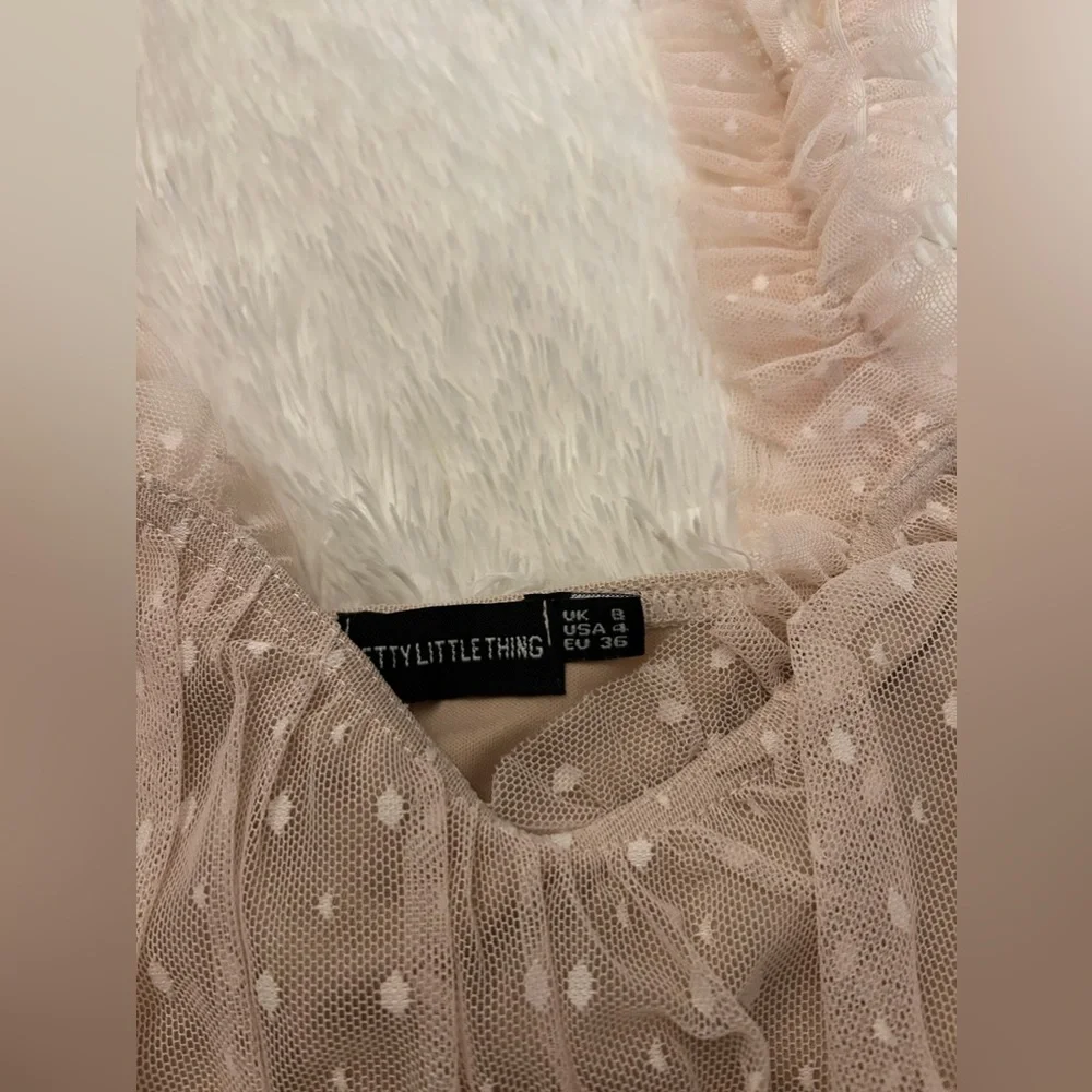 Light pink tulle with white polkadots bodysuit from Pretty Little Thing - Picture 2 of 2